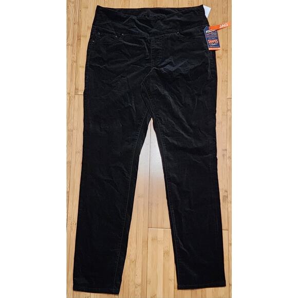 Jag Jeans Pull On High Rise Nora Skinny Velour Velvet Black Pants Womens Size 14 - Picture 1 of 12